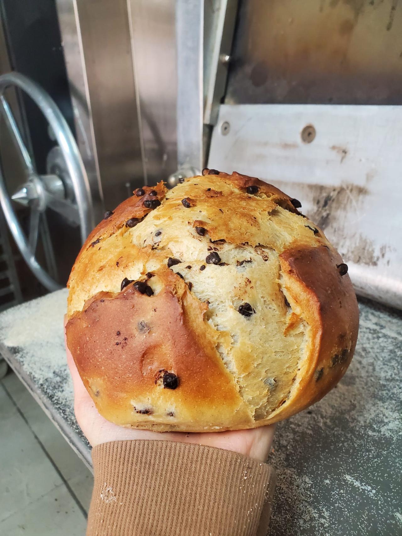 Brioche nature aux pépites de chocolat noir